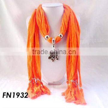 2013 summer colour scarf with pendant