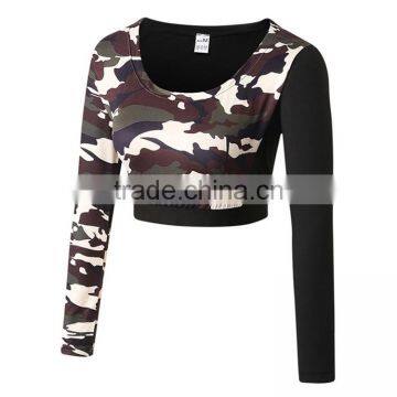 Camouflage T Shirt Cycling Fitness Yoga Camo Tops