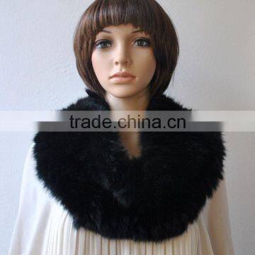 YRFUR YR018 Knitted Women Fur Scarf with Elastic/Factory Wholesale Alibaba Rabbit Fur Snood Scarf