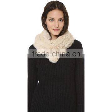 SJ616-01 Selling to World Rabbit Scarf Plain Dyed/Fashion Fur Stole Scarf