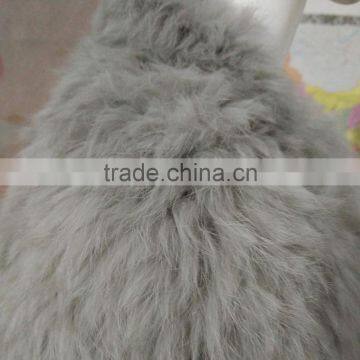 SJ018-02 100% Real Rabbit Animal Fur Shell Coats Both Side Furs photo-4