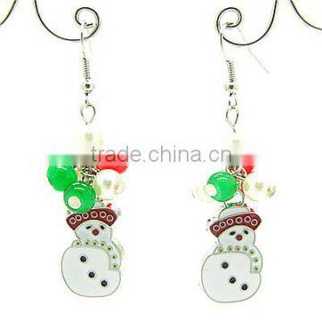 Fashion Alloy Christmas Earrings Glass Bead Jewelry