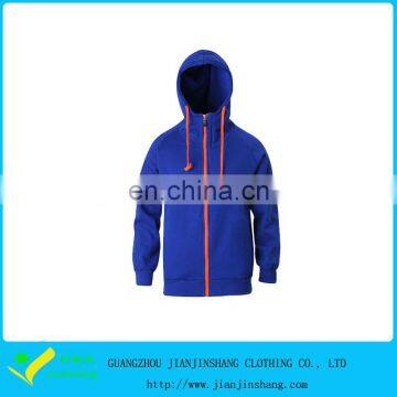 Royal Blue 100% Polyester Plus Size Raglan Sleeve Sports Hoodies