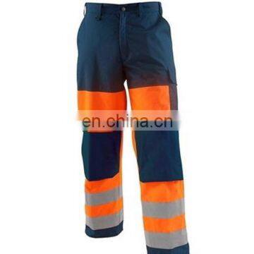 Hot sale poly cotton two tone high vis safety pants for men