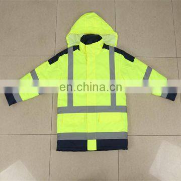 Men's high visibility jacket safety clothes with reflective tapes