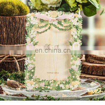 European Customized Printing 5116 Luxurious Flower Wedding Invitation Card