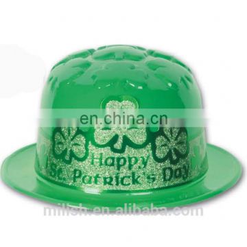 MH-2201 Party Green Clover Saint St Patrick Day Derby Bowler Hat