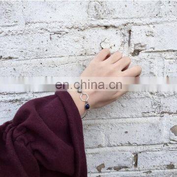 Retro Marble Gemstone Geometric Metal Bracelet photo-3