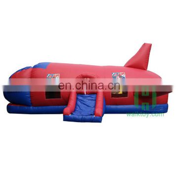 Red Airplane Model inflatable tunnel wind tunnel play tunnel for amusement park