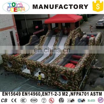 Inflatable camouflage color temple with double slide inflatable temple house