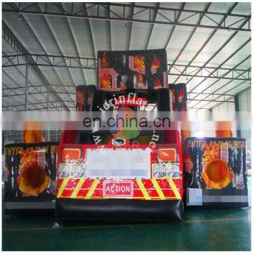 Giant inflatable fire truck extreme dual challenge obstacle course