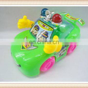 sweet candy toys, clear plastic candy box toy,kids pull back cartoon police car toy