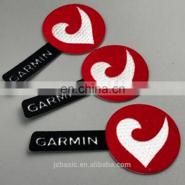 Custom iron on flock cut fabric design patch for garment