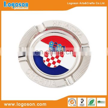 High Quality Croatia Souvenir Custom Metal Round Shape Pocket Ashtray