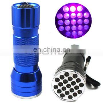 395 nm Ultra Violet Black light CSI Inspection Light 21 LED UV Flashlight