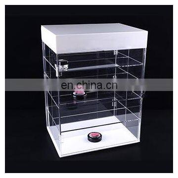 Plexiglass Table Jewellery Watch Showcase Rotating Acrylic Display Box Cabinet With Lock