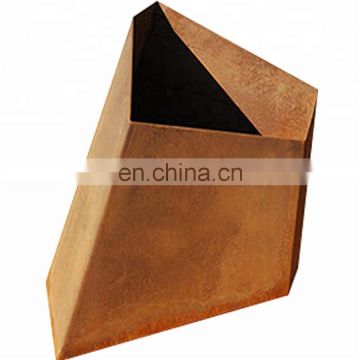 Outdoor Corten Steel Wall Planter Customized Size Flower Pots