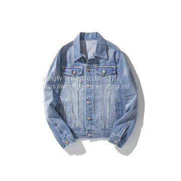 Classic Blue Jean Jacket OEM Biker Jacket Men photo-3