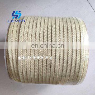 Customized 12 * 4mm Kevlar Braided Cord Rope Used on Glass Tempering Plant Quenching Section photo-3