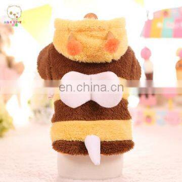 Pet dog Winter Clothes Overcoat bee hoodies cosplay winter jacket coral fleece warm puppy coat