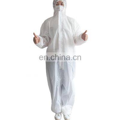 Type 5B/6B CAT III EN14126 EN13034 EN13982 PPE Tyvek  Disposable  Coverall  Medical Isolation Suit  whit Hood