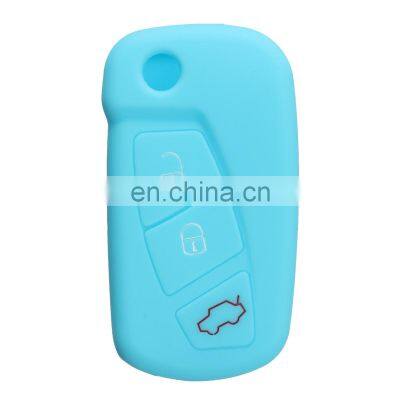 16 Color Silicone 3 Button Remote Flip Key Case Fob Cover Protect Holder For Ford KA photo-3