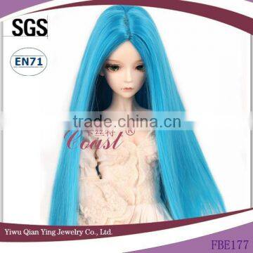 long straight light blue bjd doll hair wigs for 1\/3 BJD dolls