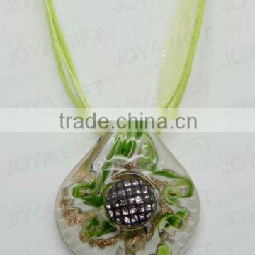 wholesale christmas gift Lampwork Glass Pendant Necklace Lampwork glass Necklace bubble glass pendant lamp with wax cord