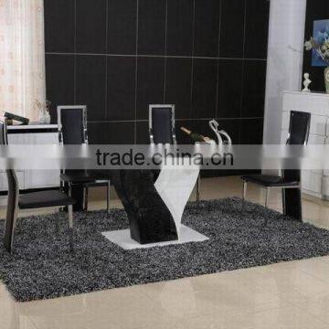 White matt lacquer MDF dining set