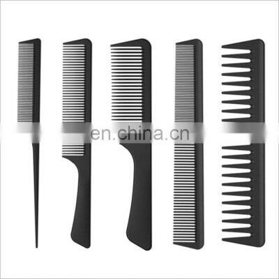 2021  high quality black straight Hair Combs  Carbon Fiber Comb with custom logo