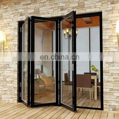 Exterior patio bi folding doors cheap soundproof glass folding door