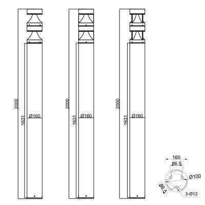 Flat Top Bollard Lights DLW-LED-052 photo-2