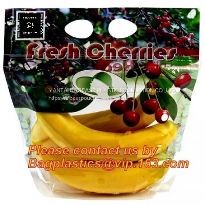 printed zip lock plastic cherry bags fruit bag, Fruit cherry/grape bag, fruits / cherries special vent holes packaging p