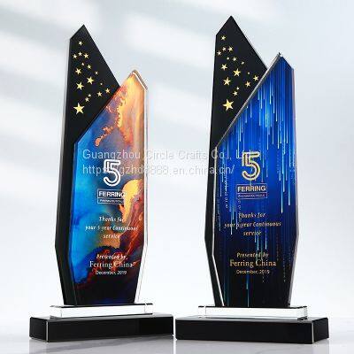 New Arrival Crystal Trophy Custom Content High Standard K9 Crystal Color is Rich Business Gift Crystal Glass Trophy photo-4