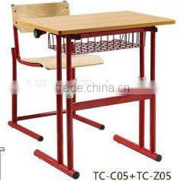 primary school adjustable student desk and chair TC-C05+TC-Z05-L