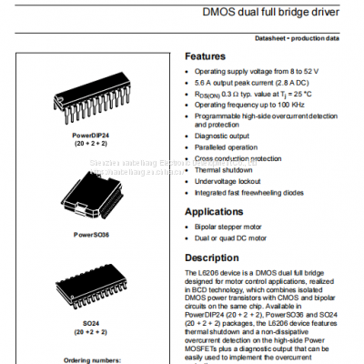 L6206PD013TR motor drive chip ST original stock