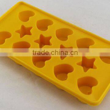 Star and heart shaped bpa free silicone ice cube trays