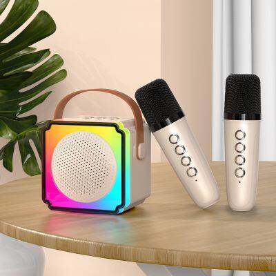 Magic Sing Voice Changer Dual Wireless Mic And Portable Mini Vlogging Video Speaker Bt 5.3 Karaoke Portatil Con Microfonos