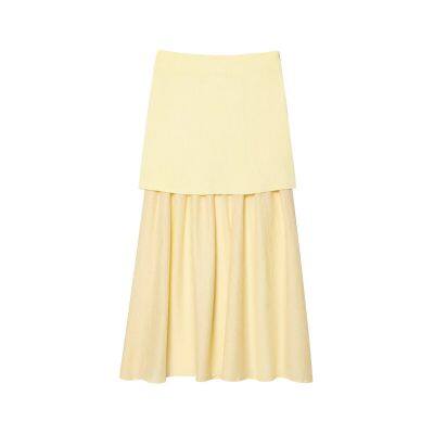 New French Style Simple and Fashionable Button Knit Vest for Women, Pleated and Spliced Skirt photo-4