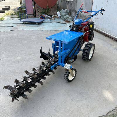 Chain Trencher Diesel Hand-guided Orchard Greenhouse Trencher Multi-functional Cable Conduit Burying and Trenching Machine photo-5