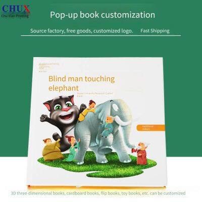 customized dinosaur pop-up books, children's mechanism books, mounted card books, board books, foreign trade hardcover books printing factory
