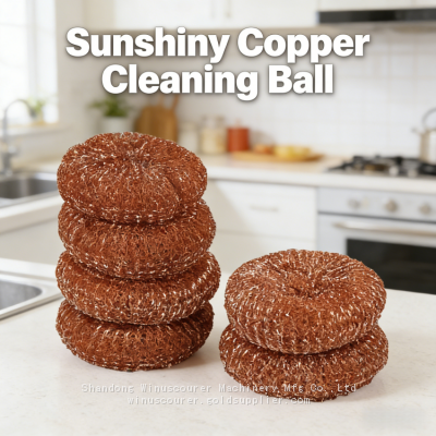 Escovador de malha de cobre para cozinha, bola de escova de malha para limpeza. Remoção aprimorada de manchas e desempenho antiaderente