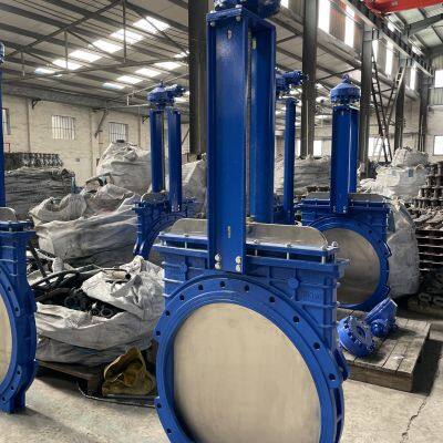 Ductile Cast Iron Lug Wafer Rising Stem Soft Seal Pneumatic Operated Knife Gate Valve photo-5