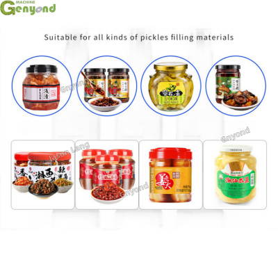 Máquina de llenado automático de kimchi (picles) directa de la fábrica con máquina de tapado y etiquetado