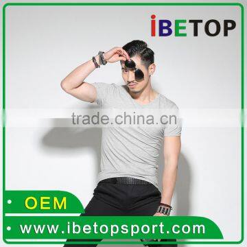 Custom V-Neck T-Shirt Plain Cotton Wholesale Blank T-Shirt 2016 photo-4