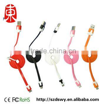 1m Flat Noodle Colorful Sync Data Charging Charger Adapter USB Cable for iPhone