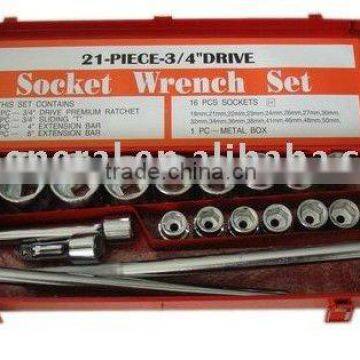 3/4" drive 21pcs hand tools set socket tool set