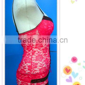 New Design Printting Lace Lingerie Photo, Sexy Hot Fashion Show Babydoll photo-2