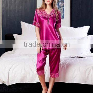 Noya Customized ZM 9057 Lady Lacy Silk Pajamas Set