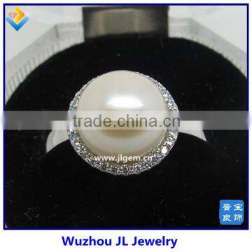 Кольцо из стерлингового серебра с перлами 